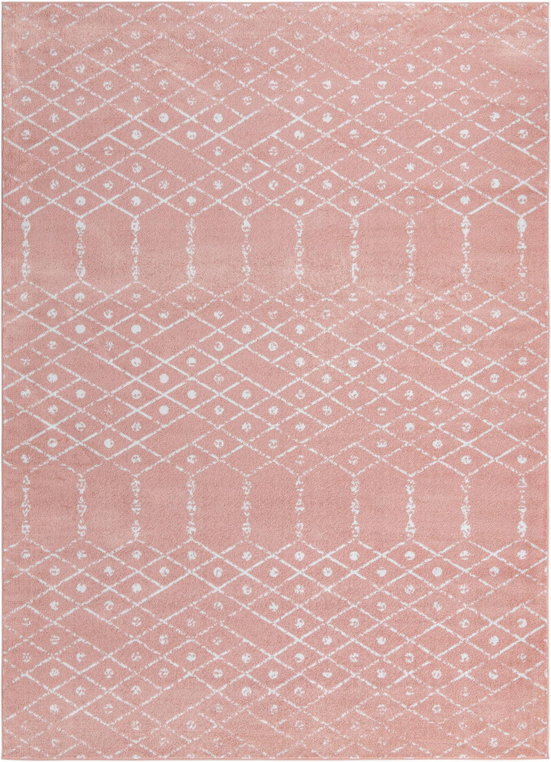 Marrakesh Lattice Collection Area Rug - Casablanca (Rose Pink) Rectangle Rose Pink Main