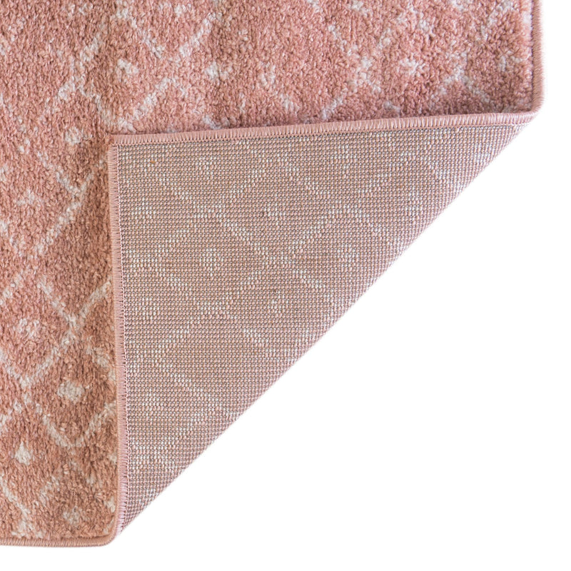 Marrakesh Lattice Collection Area Rug - Casablanca (Rose Pink) Rectangle Rose Pink  lifestyle 16