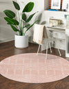 Marrakesh Lattice Collection Area Rug - Casablanca (Rose Pink) Round Rose Pink  lifestyle 32