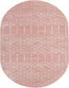 Marrakesh Lattice Collection Area Rug - Casablanca (Rose Pink) Oval Rose Pink  lifestyle 24