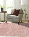 Marrakesh Lattice Collection Area Rug - Casablanca (Rose Pink) Oval Rose Pink  lifestyle 34