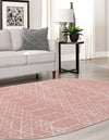 Marrakesh Lattice Collection Area Rug - Casablanca (Rose Pink) Oval Rose Pink  lifestyle 51