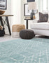 Marrakesh Lattice Collection Area Rug - Casablanca (Aqua)