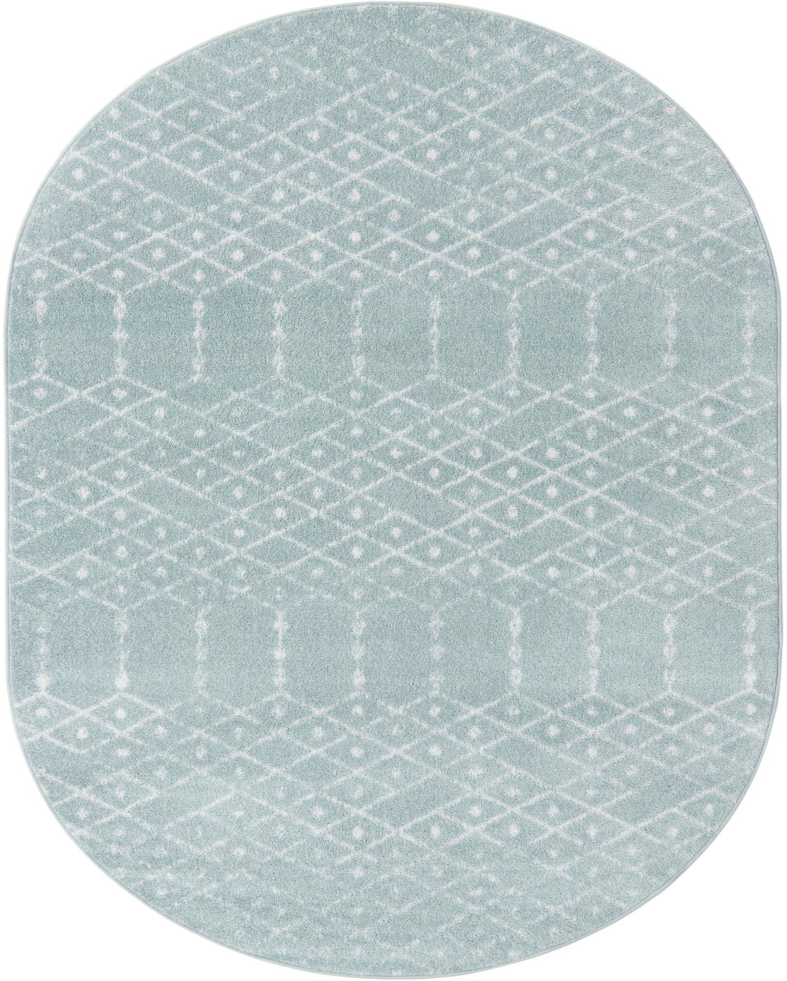 Marrakesh Lattice Collection Area Rug - Casablanca (Aqua)