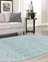 Marrakesh Lattice Collection Area Rug - Casablanca (Aqua)