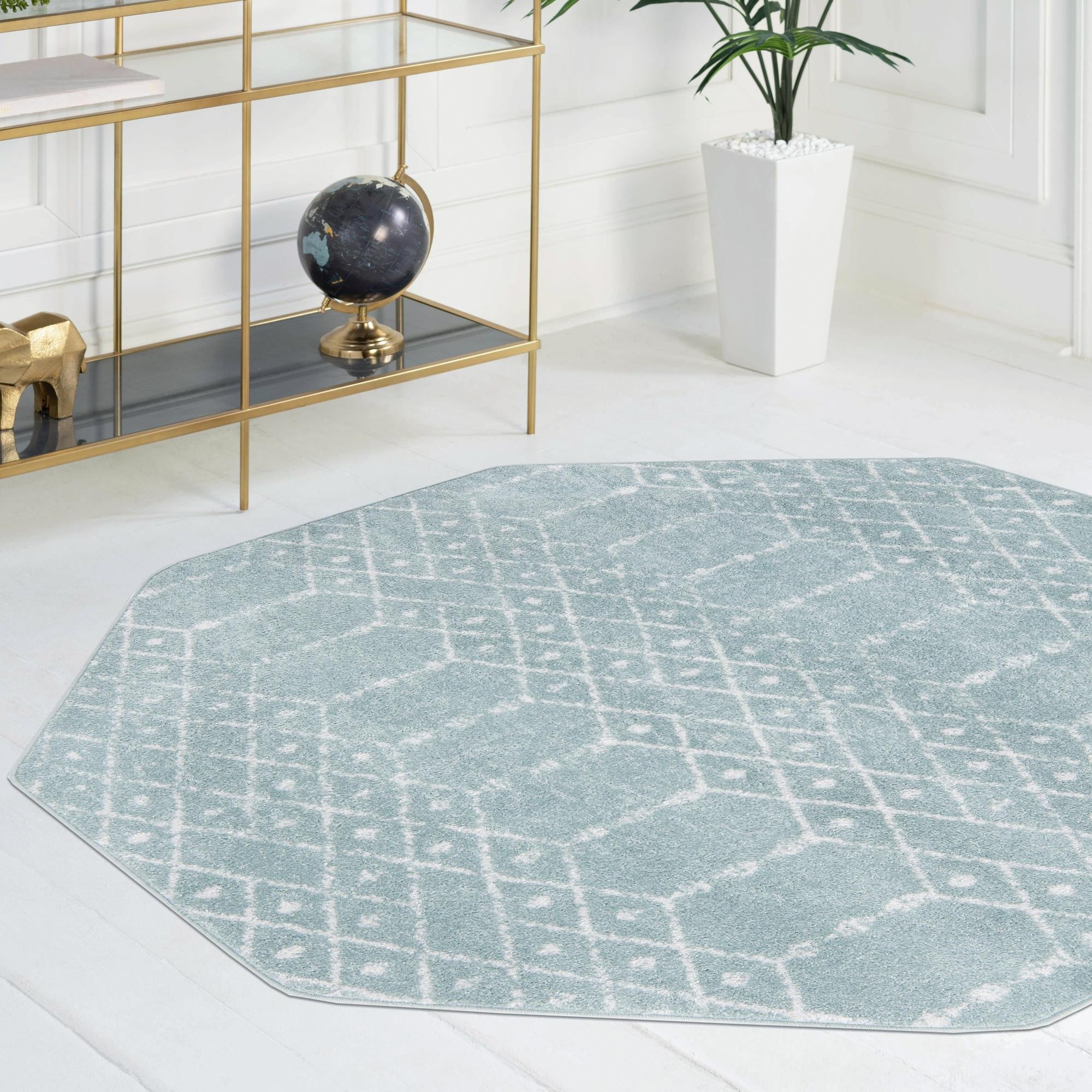 Marrakesh Lattice Collection Area Rug - Casablanca (Aqua)