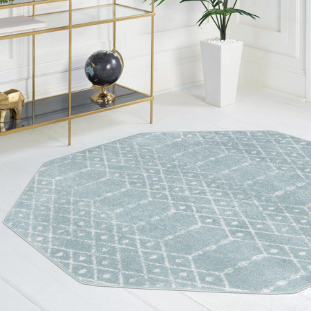 Marrakesh Lattice Collection Area Rug - Casablanca (Aqua)