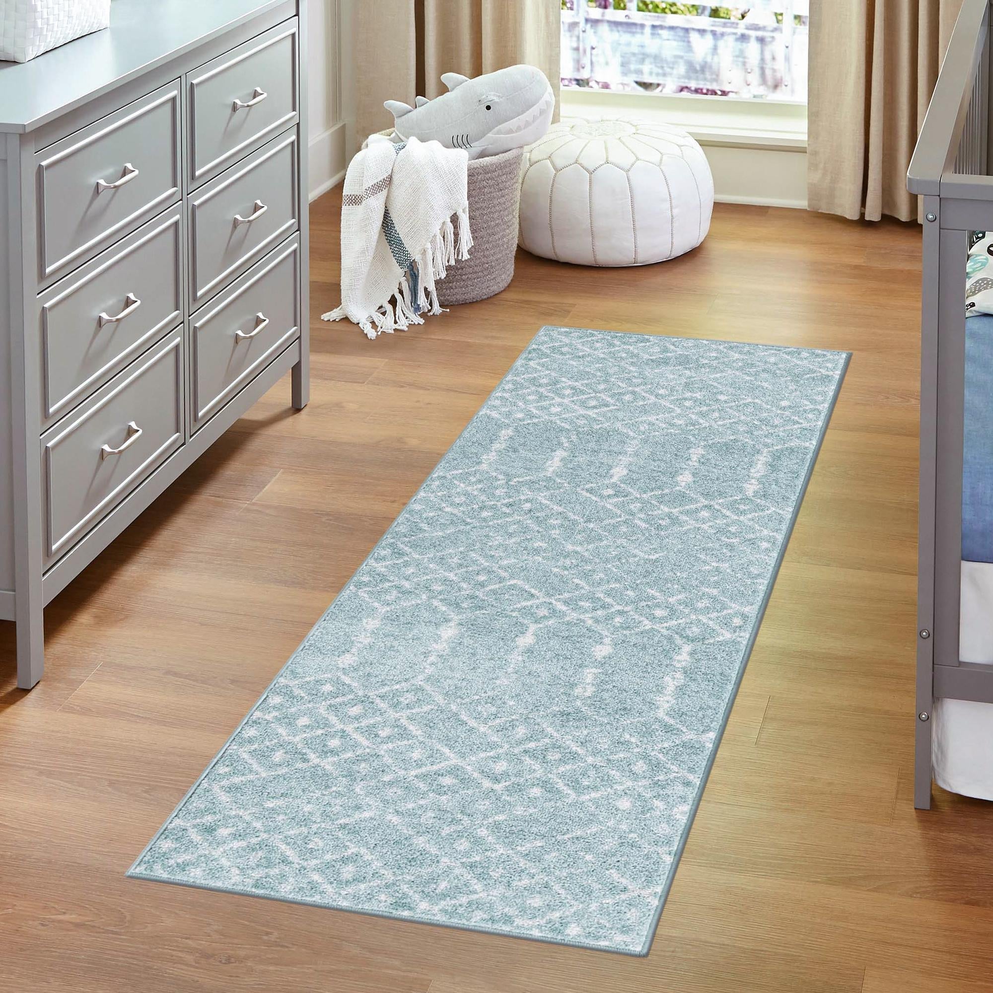 Marrakesh Lattice Collection Area Rug - Casablanca (Aqua)