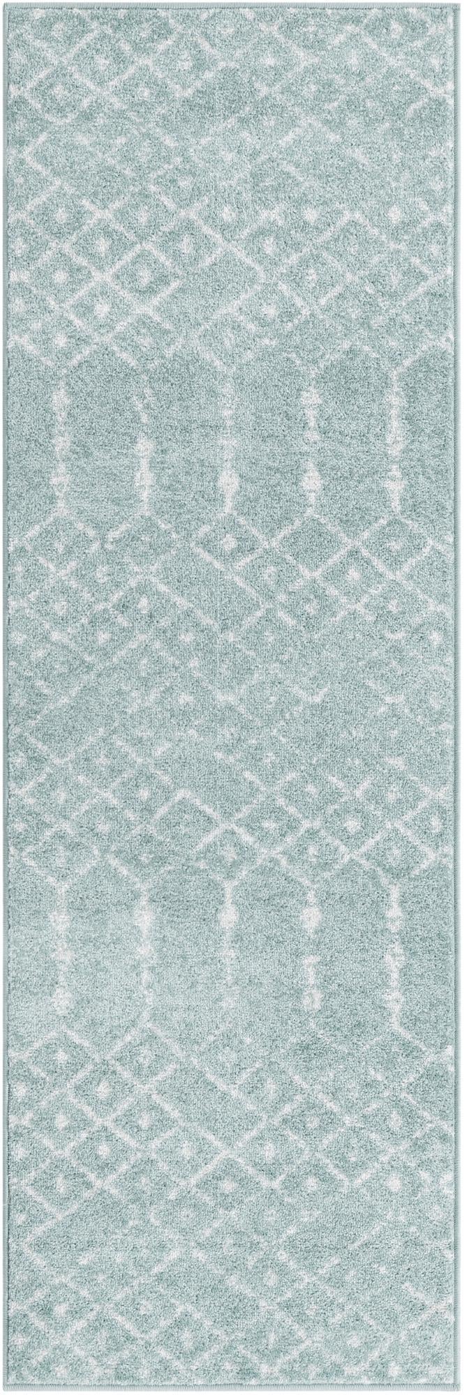 Marrakesh Lattice Collection Area Rug - Casablanca (Aqua)