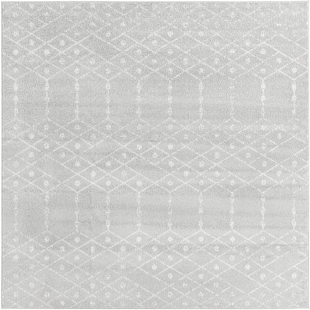 Marrakesh Lattice Collection Area Rug - Casablanca (Light Gray)