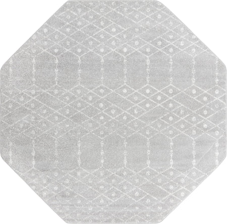 Marrakesh Lattice Collection Area Rug - Casablanca (Light Gray)