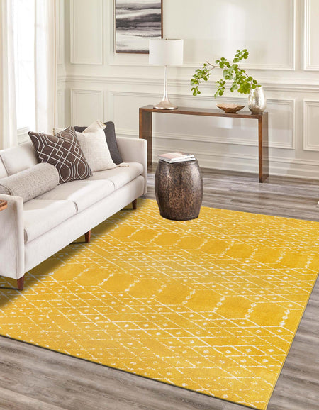 Marrakesh Lattice Collection Area Rug - Casablanca (Yellow)