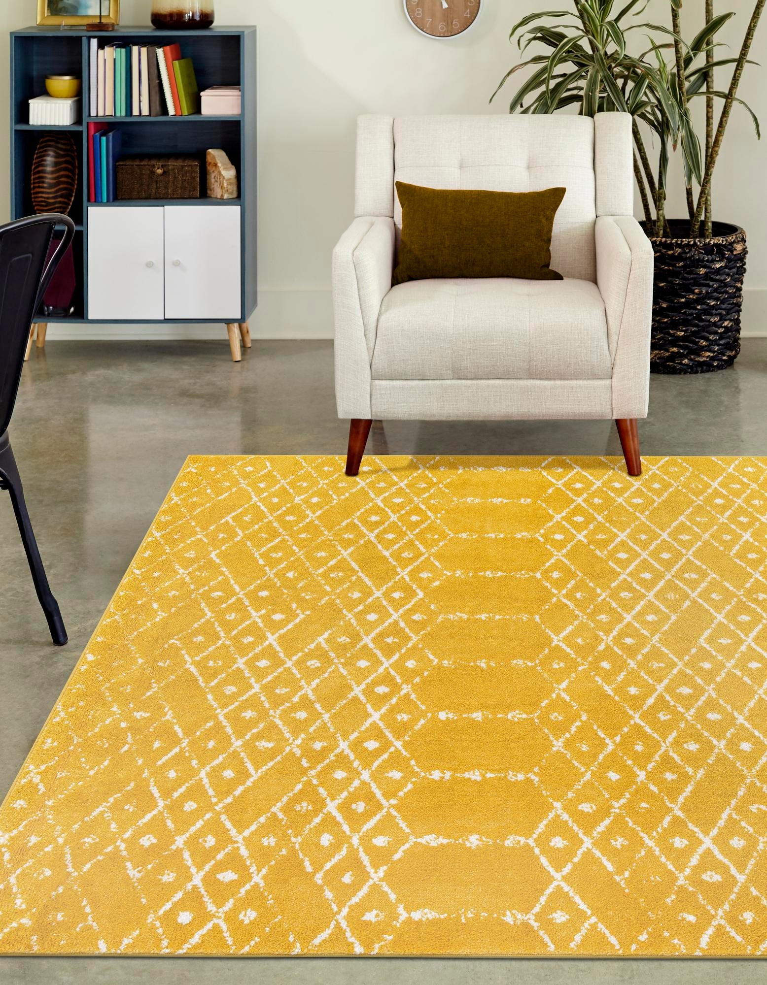 Marrakesh Lattice Collection Area Rug - Casablanca (Yellow)