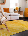 Marrakesh Lattice Collection Area Rug - Casablanca (Yellow) Rectangle Yellow  lifestyle 11