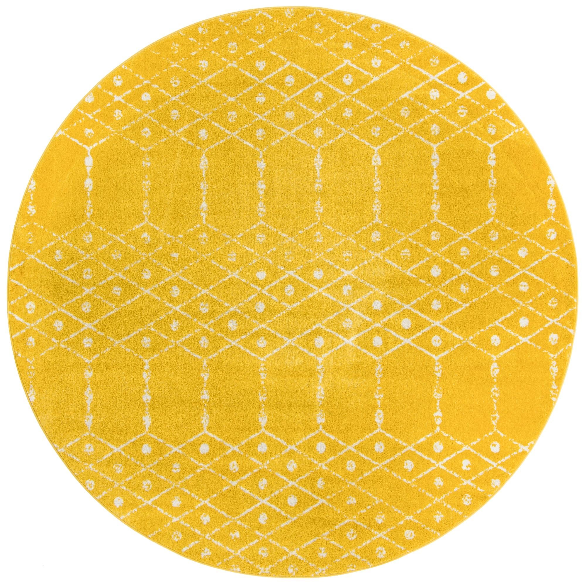 Marrakesh Lattice Collection Area Rug - Casablanca (Yellow)