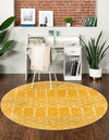 Marrakesh Lattice Collection Area Rug - Casablanca (Yellow) Round Yellow  lifestyle 31