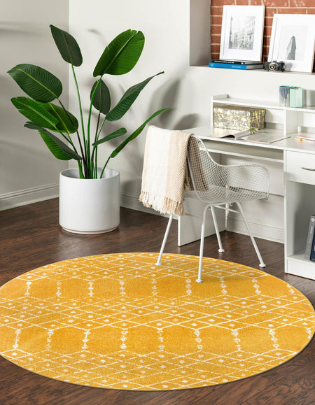 Marrakesh Lattice Collection Area Rug - Casablanca (Yellow)