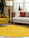 Marrakesh Lattice Collection Area Rug - Casablanca (Yellow) Round Yellow  lifestyle 43