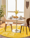 Marrakesh Lattice Collection Area Rug - Casablanca (Yellow) Round Yellow  lifestyle 46