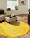 Marrakesh Lattice Collection Area Rug - Casablanca (Yellow) Round Yellow  lifestyle 49