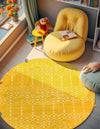 Marrakesh Lattice Collection Area Rug - Casablanca (Yellow) Round Yellow  lifestyle 52