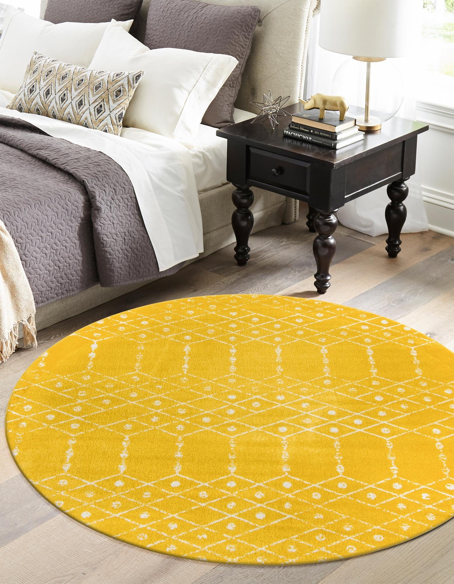 Marrakesh Lattice Collection Area Rug - Casablanca (Yellow)