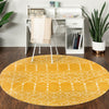 Marrakesh Lattice Collection Area Rug - Casablanca (Yellow) Round Yellow  lifestyle 107