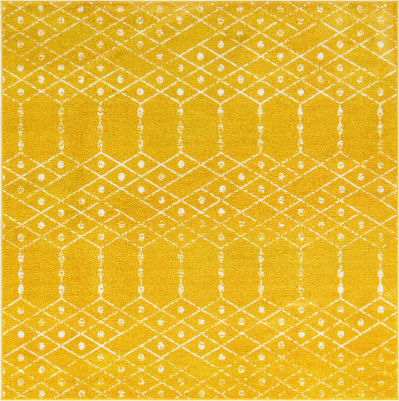 Marrakesh Lattice Collection Area Rug - Casablanca (Yellow) Square Yellow  lifestyle 27