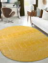 Marrakesh Lattice Collection Area Rug - Casablanca (Yellow) Oval Yellow  lifestyle 33