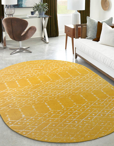 Marrakesh Lattice Collection Area Rug - Casablanca (Yellow)