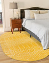 Marrakesh Lattice Collection Area Rug - Casablanca (Yellow) Oval Yellow  lifestyle 47