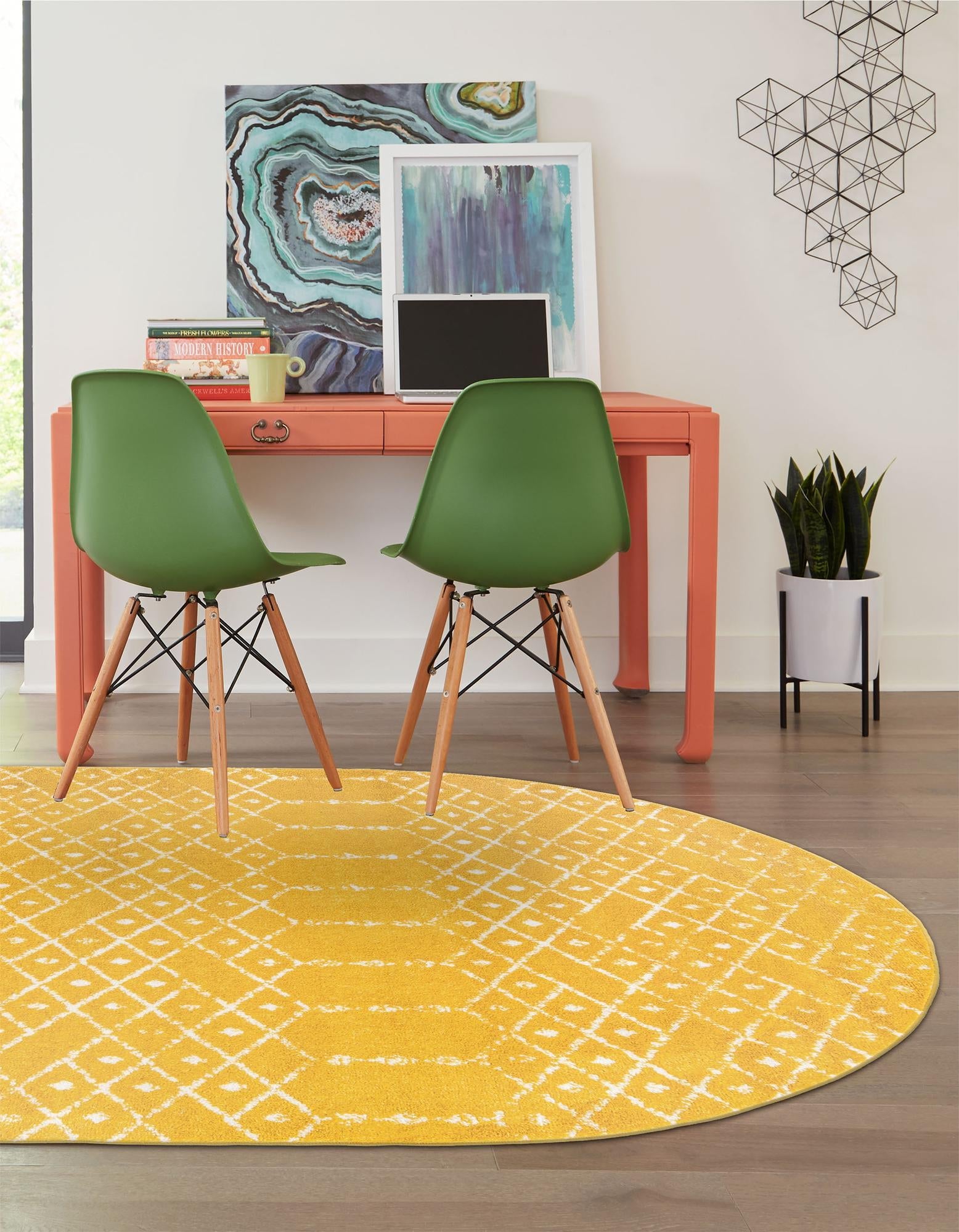 Marrakesh Lattice Collection Area Rug - Casablanca (Yellow)