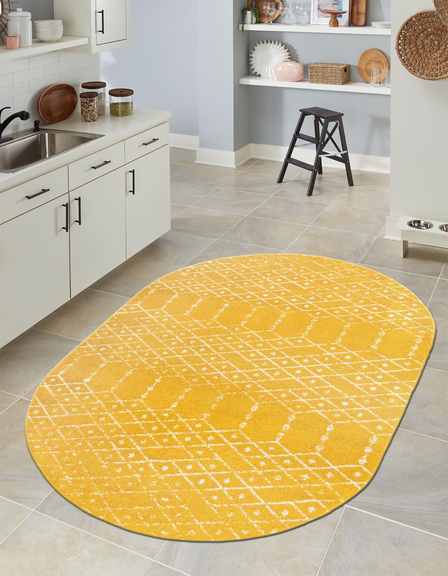 Marrakesh Lattice Collection Area Rug - Casablanca (Yellow)