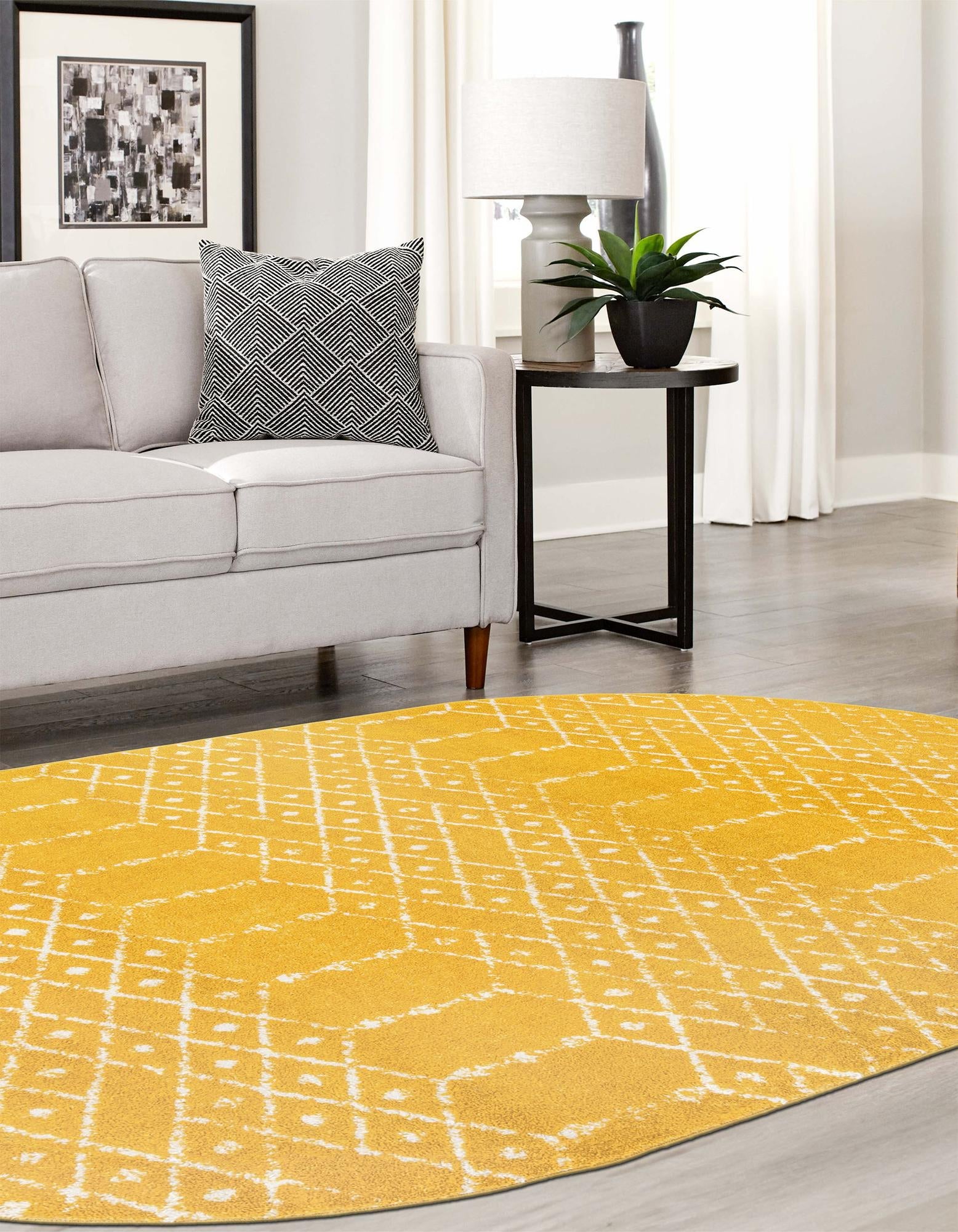 Marrakesh Lattice Collection Area Rug - Casablanca (Yellow)