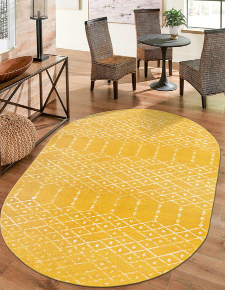 Marrakesh Lattice Collection Area Rug - Casablanca (Yellow)