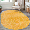 Marrakesh Lattice Collection Area Rug - Casablanca (Yellow) Oval Yellow  lifestyle 109