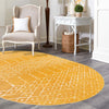 Marrakesh Lattice Collection Area Rug - Casablanca (Yellow) Oval Yellow  lifestyle 114