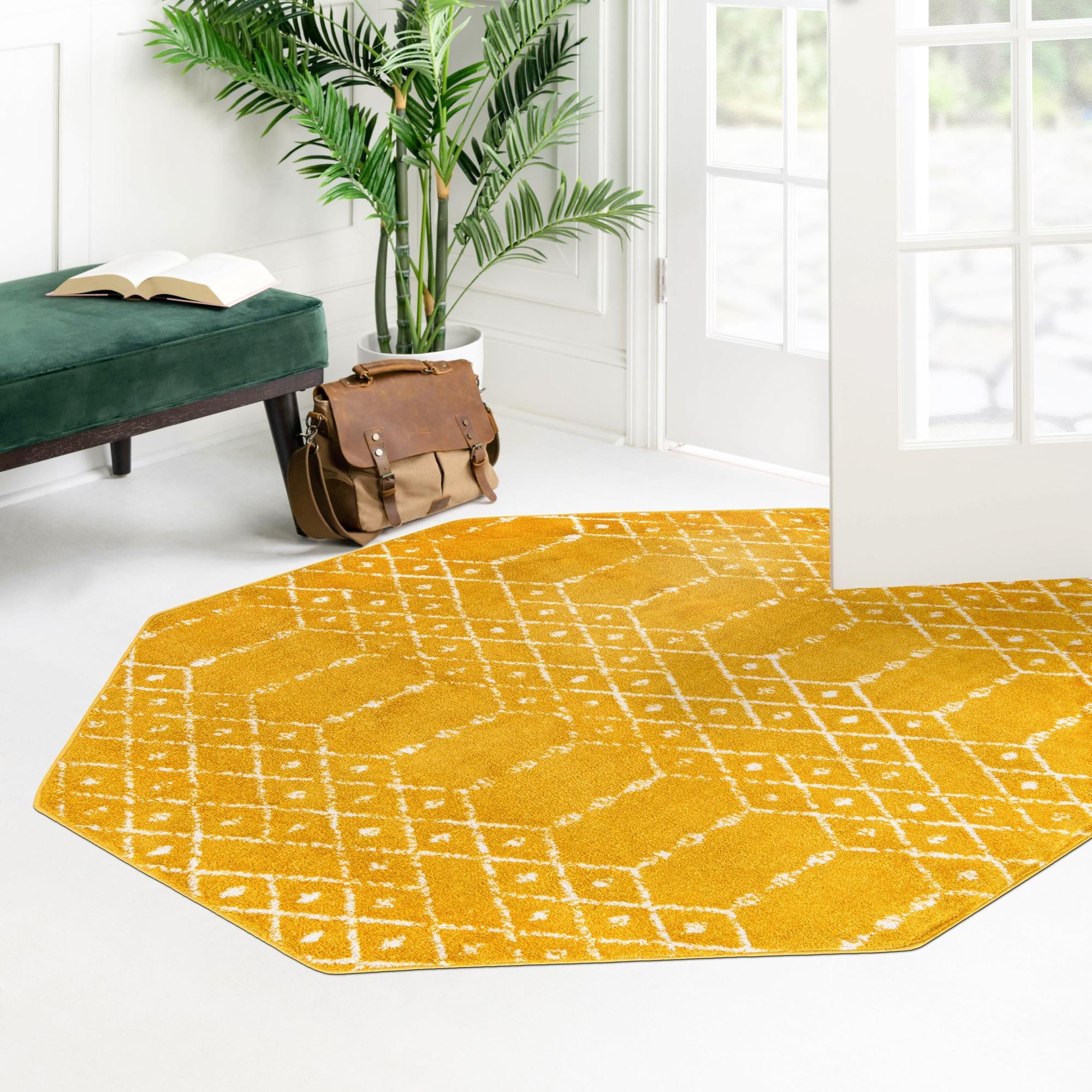 Marrakesh Lattice Collection Area Rug - Casablanca (Yellow)