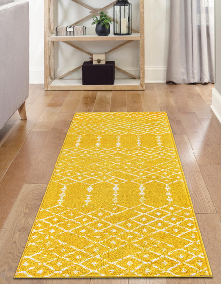 Marrakesh Lattice Collection Area Rug - Casablanca (Yellow)