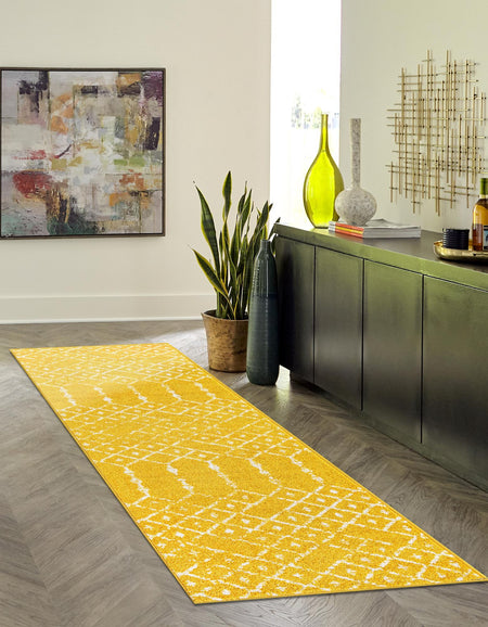 Marrakesh Lattice Collection Area Rug - Casablanca (Yellow)