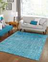 Marrakesh Lattice Collection Area Rug - Casablanca (Teal blue) Rectangle Teal blue  lifestyle 2