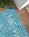 Marrakesh Lattice Collection Area Rug - Casablanca (Teal blue) Rectangle Teal blue  lifestyle 5