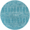 Marrakesh Lattice Collection Area Rug - Casablanca (Teal blue) Round Teal blue  lifestyle 22