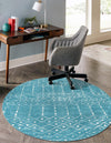 Marrakesh Lattice Collection Area Rug - Casablanca (Teal blue) Round Teal blue  lifestyle 42