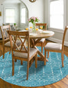 Marrakesh Lattice Collection Area Rug - Casablanca (Teal blue) Round Teal blue  lifestyle 45