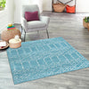 Marrakesh Lattice Collection Area Rug - Casablanca (Teal blue) Square Teal blue  lifestyle 104