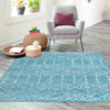 Marrakesh Lattice Collection Area Rug - Casablanca (Teal blue) Square Teal blue  lifestyle 109