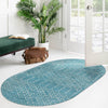 Marrakesh Lattice Collection Area Rug - Casablanca (Teal blue) Oval Teal blue  lifestyle 110