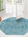 Marrakesh Lattice Collection Area Rug - Casablanca (Teal blue) Octagon Teal blue  lifestyle 30