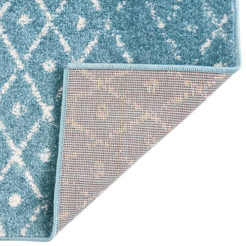 Marrakesh Lattice Collection Area Rug - Casablanca (Teal blue) Octagon Teal blue  lifestyle 76